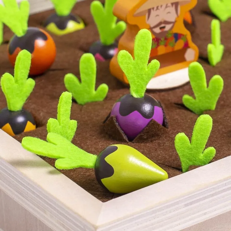 Karottenpflückspiel aus Holz – Lernspielzeug für Kinder