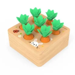 Karottenpflückspiel aus Holz – Lernspielzeug für Kinder