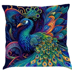 Katzen-Kissenbezug - Stilvoller Kissenbezug aus Leinen 45x45cm