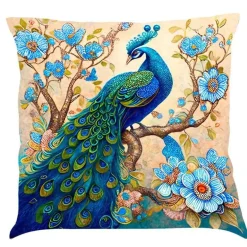 Katzen-Kissenbezug - Stilvoller Kissenbezug aus Leinen 45x45cm