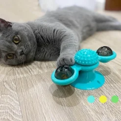 Katzenmassage-Windmühlenspielzeug – Interaktives drehbares Haustierspielzeug