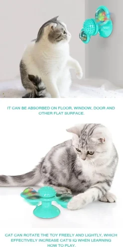 Katzenmassage-Windmühlenspielzeug – Interaktives drehbares Haustierspielzeug