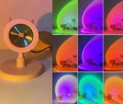 Katzenohren-Sonnenuntergangslampe – Süßes Nachtlicht für den Schreibtisch