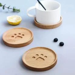 Katzenpfoten-Holzuntersetzer - Süßes Tier-Trinkgeschirr
