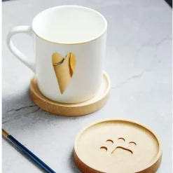 Katzenpfoten-Holzuntersetzer - Süßes Tier-Trinkgeschirr