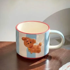 Kawaii Tier-Trinkgeschirr-Set – Süßer Hundebecher und Teller