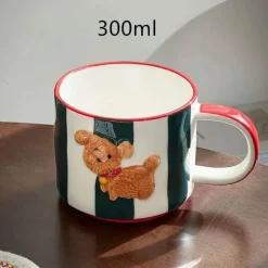 Kawaii Tier-Trinkgeschirr-Set – Süßer Hundebecher und Teller