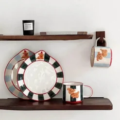 Kawaii Tier-Trinkgeschirr-Set – Süßer Hundebecher und Teller