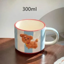 Kawaii Tier-Trinkgeschirr-Set – Süßer Hundebecher und Teller