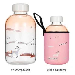 Kawaii Tier-Wasserflasche mit Hülle – Süße Trinklösung für draußen