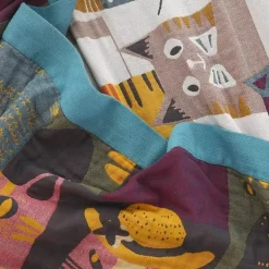 Kawaii-Katzen-Cartoon-Decke – weiche Doppelsteppdecke aus Baumwolle