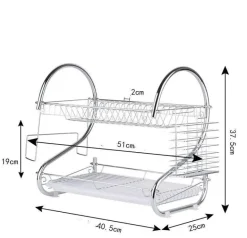Küchenregal aus Edelstahl – Aufbewahrungslösung für Geschirr-Organizer