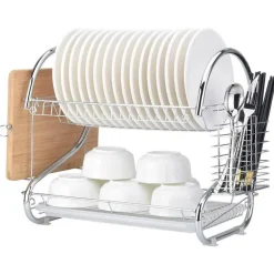 Küchenregal aus Edelstahl – Aufbewahrungslösung für Geschirr-Organizer