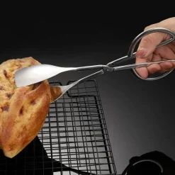 Küchenschere aus Edelstahl – Mehrzweck-Lebensmittelzange für Grill, Barbecue und Gebäck