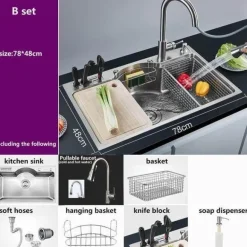 Küchenspüle aus Edelstahl – langlebiges, multifunktionales Design