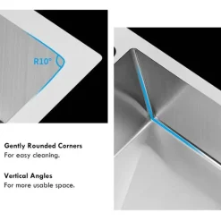 Küchenspüle aus gebürstetem Stahl – Infinity Edge Artisanal Design