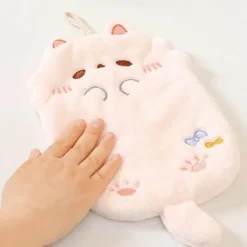 Küchentuch mit Cartoon-Katze – saugfähiges Mikrofaser-Reinigungstuch mit Schlaufe