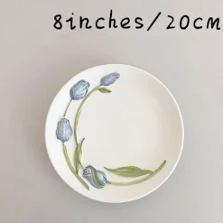 Keramik Rosa Tulpe Teetasse Kuchenteller - Küchenzubehör-Set