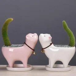Keramik-Blumentopf in Katzenform – Aufsteigendes Design für Pflanzen