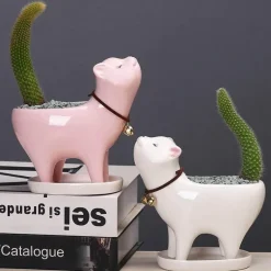 Keramik-Blumentopf in Katzenform – Aufsteigendes Design für Pflanzen