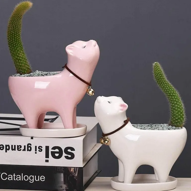 Keramik-Blumentopf in Katzenform – Aufsteigendes Design für Pflanzen