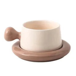 Keramik-Cappuccinotassen-Untertassen-Set - Personalisierte Kaffeetassen