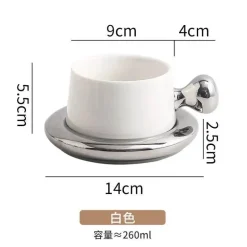 Keramik-Cappuccinotassen-Untertassen-Set - Personalisierte Kaffeetassen