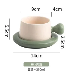 Keramik-Cappuccinotassen-Untertassen-Set - Personalisierte Kaffeetassen