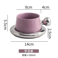 Keramik-Cappuccinotassen-Untertassen-Set - Personalisierte Kaffeetassen