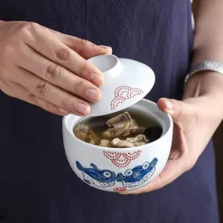 Keramik-Eintopf mit Deckel – 425 Mehrzweck-Suppenschüssel