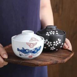 Keramik-Eintopf mit Deckel – 425 Mehrzweck-Suppenschüssel