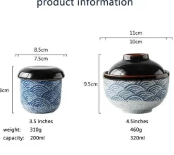 Keramik-Eintopfschüssel mit Deckel – japanisches Suppen- und Dessertgericht