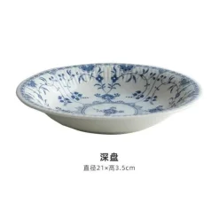 Keramik-Essset – Elegante blau-weiße Geschirrkollektion