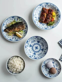 Keramik-Essset – Elegante blau-weiße Geschirrkollektion