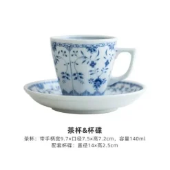 Keramik-Essset – Elegante blau-weiße Geschirrkollektion