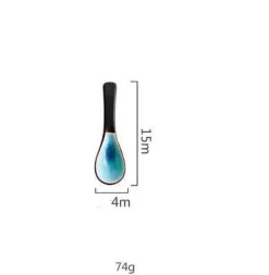 Keramikgeschirrset mit rissiger Glasur in Blau