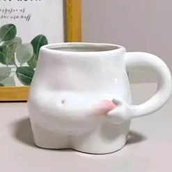 Keramik-Kaffeetasse mit Aufschrift „Big Belly Fat“ – lustiges Design