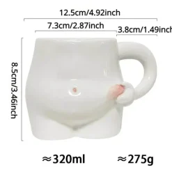 Keramik-Kaffeetasse mit Aufschrift „Big Belly Fat“ – lustiges Design