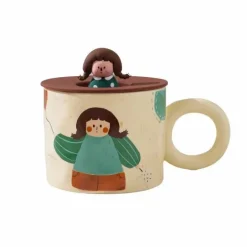 Keramik-Kaffeetasse mit Deckel für Paare – Kreatives Design für Paare