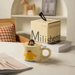 Keramik-Kaffeetasse mit Deckel für Paare – Kreatives Design für Paare