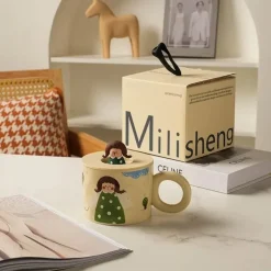 Keramik-Kaffeetasse mit Deckel für Paare – Kreatives Design für Paare