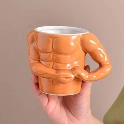 Keramik-Kaffeetasse mit Muskelarm – Starke Tasse für Fitnessliebhaber