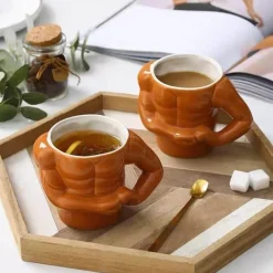 Keramik-Kaffeetasse mit Muskelarm – Starke Tasse für Fitnessliebhaber