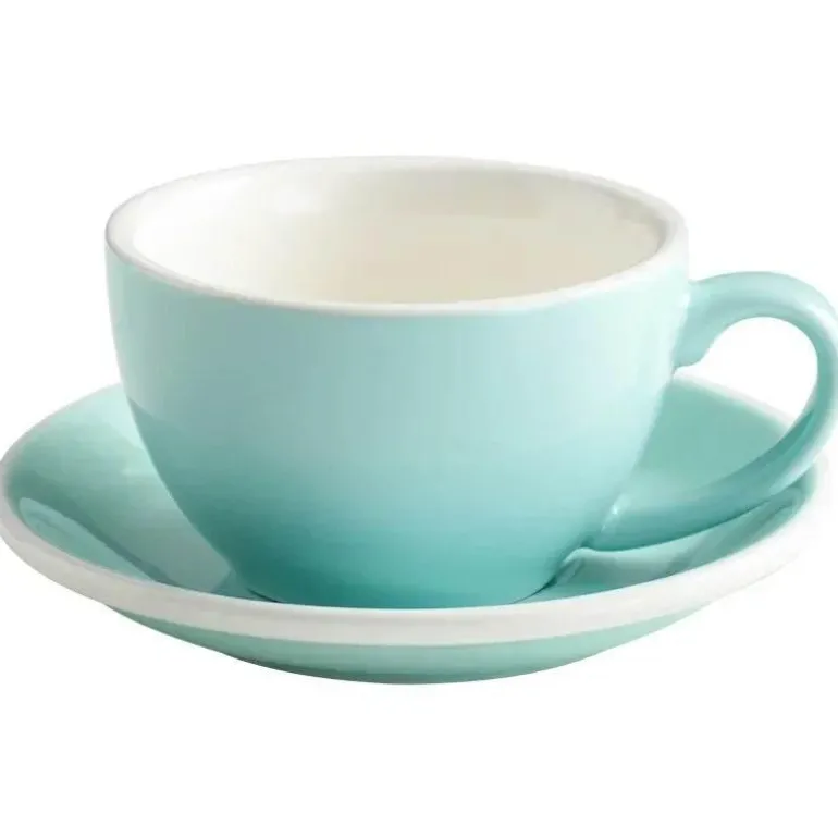 Keramik-Kaffeetasse und Untertassen-Set – Latte und Teetasse für Frühstück und Tee