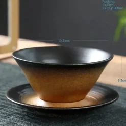 Keramik-Kaffeetasse und Untertassen-Set – Stilvolle Latte- und Teetasse