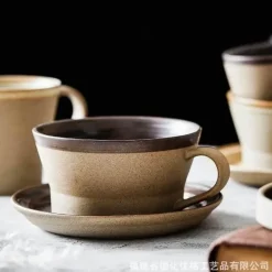 Keramik-Kaffeetassen-Set – Einzigartige Frühstückstassen mit Schale