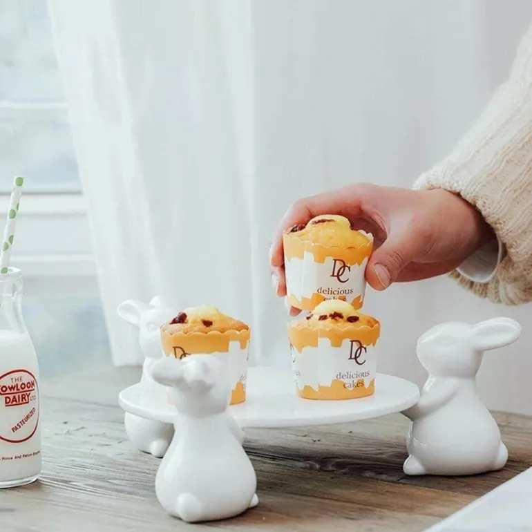 Keramik-Kaninchentablett – süße Dessertplatte für Leckereien