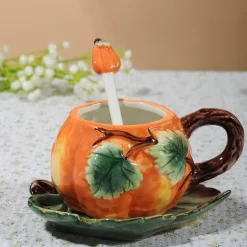 Keramik-Kürbisbecher-Set – Kreative Herbst-Kaffeebecher