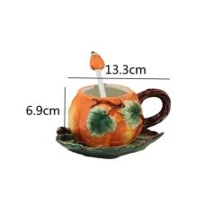 Keramik-Kürbisbecher-Set – Kreative Herbst-Kaffeebecher