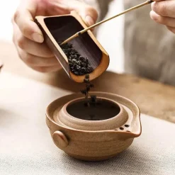 Keramik-Kung-Fu-Teeservice – Teekanne mit 2 Teetassen und Reise-Gaiwan